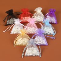 10/50 Buah Tas Hadiah Organza Perhiasan Kemasan Permen Pesta Pernikahan Goodie Kemasan Kantong Hadiah Kantung Dapat Ditarik Hadiah Kantung Manis