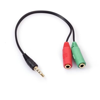 New 1PC Splitter Headphones Jack 3.5 mm Stereo Audio Y-Splitter 2 Female To 1 Male Cable Adapter Microphone Plug For Earphone