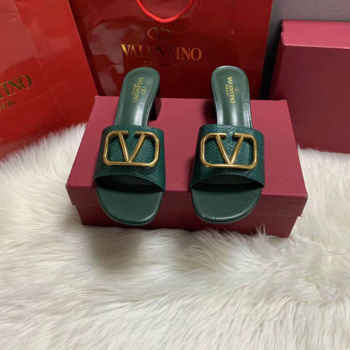 2023-new-womens-slippers-low-and-medium-heels-hardware-celebrity-style-imported-cowhide-mules-slides