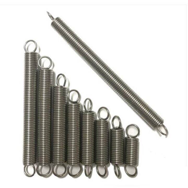 10pcs-wire-dia-0-2mm-outer-diameter-2mm-304-stainless-steel-dual-hook-small-tension-spring-stretching-spring-electrical-connectors