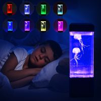 Colorful LED Jellyfish Lamp Aquarium Night Light Battery Powered Ambient Lights Childrens Gift Lighting for Home Bedroom Decor Night Lights