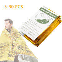 5-30Pc Outdoor Survival ผ้าห่มความร้อนกันน้ำ First Aid Rescue ผ้าม่านฟอยล์ความร้อนผ้าห่มทหาร 130X210cm-SDFU STORE