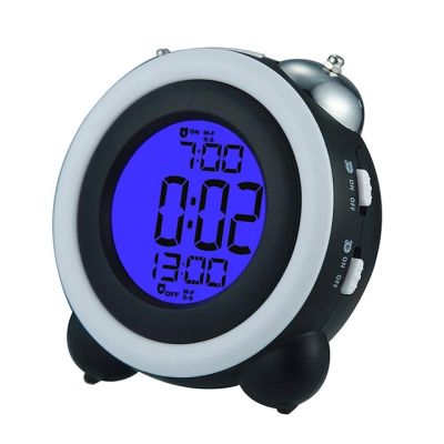 【Worth-Buy】 นาฬิกาปลุกดิจิตอลแอลอีดีนาฬิกาปลุกคู่แฝด Tfbc 4นิ้วนาฬิกาปลุกจอแสดงข้อมูลเวลา2ชุดนาฬิกาปลุกสีฟ้าเลื่อนฟู