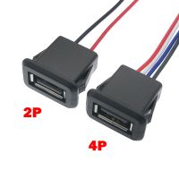 1/2/5pcs 2Pin 4Pin USB 2.0 Female Power Jack 2P 4P USB2.0 Charging Port Connector Data Interface with Cable USB Charger Socket  Wires Leads Adapters