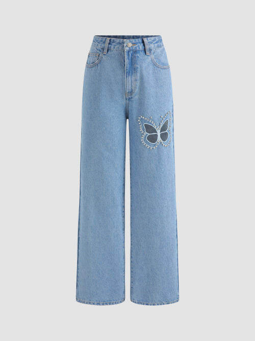 Cider Denim Butterfly Straight Leg Jeans Lazada PH