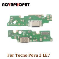 Novaphopat สำหรับ Tecno Pova 2 LE7แจ็คช่องเสียบปลั๊กแท่นชาร์จยูเอสบีไมค์ไมโครโฟนบอร์ดชาร์จที่ยืดหยุ่น