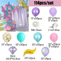 114Pcs Mermaid Tail Balloon Garland Kit Arch Mermaid Theme Wedding Birthday Party Decorations Baby Shower Kids Mermaid Balloons