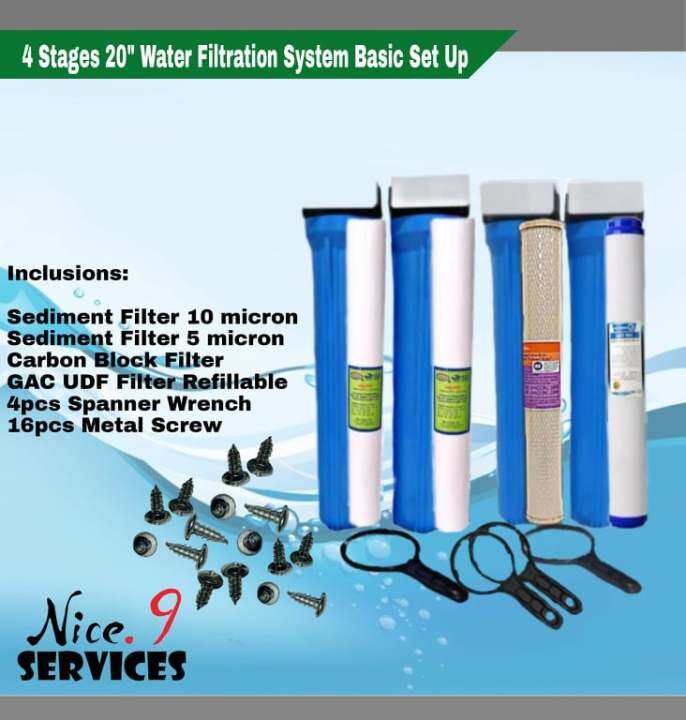 4 Stages 20" Water Filtration System Basic Set Up Lazada PH