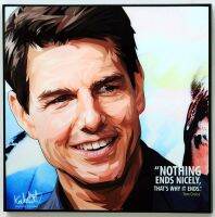 คำพูดผ้าใบ Tom Cruise สติกเกอร์ติดผนังโปสเตอร์ป๊อปอาร์ตกรอบการวาดรูปภาพ