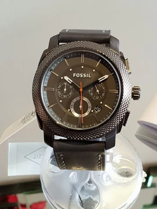 Fossil FS4777 Machine Chronograph Gunmetal-Tone Stainless Steel Mens ...