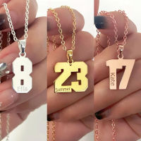 Custom Numbers Pendant Necklace Engraving Name Stainless Steel Jewelry Womens Personality Jewelry Holiday Christmas Present2023