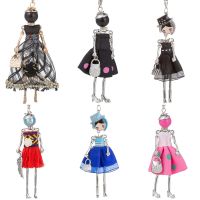 【CW】 HOCOLE Cute Doll Necklaces For Women Fashion Long Chain Girls Kids Crystal Dress Bag Pendant Doll Necklace Accessories Jewelry