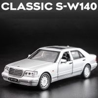 Benc 1/32 S-W140โมเดลรถอัลลอย Diecasts คลาสสิกของเล่นสำหรับเด็กเด็กผู้ชายดึง Lampu Belakang ของเล่นรถมินิของขวัญ