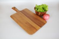 NT343 เขียงเหลี่ยมมีด้าม  Rectangular cutting board with handle เขียงไม้มีด้ามจับ เขียงวางอาหาร วางขนม จัดวางโชว์ เขียงญี่ปุ่น เขียงโรงแรม ร้านอาหาร