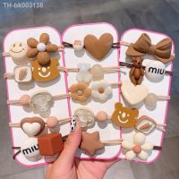 ◎❂ 5Pcs/Set Cartoon Elastic Hair Bands for Girls Korean Chocolate Bear Hair Ties Children Rubber Bands Rope Kids Hair Accessories