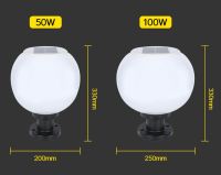 ไฟสวนพลังงานแสงอาทิตย์ Solar lawn light Solar Garden Light โคมไฟปรับได้ 3 สี ไฟหัวเสา โคมไฟทรงกลม