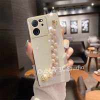 เคสโทรศัพท์ ดีไซน์ใหม่ Xiaomi13T Xiaomi 13T Pro 5G เคส ปลอกข้อเสนอสุดพิเศษแฟชั่นไฟฟ้าซิลิโคนอ่อนนุ่มปกคลุมด้วยสร้อยข้อมือไรน์สโตนมุกเงา Case 2023