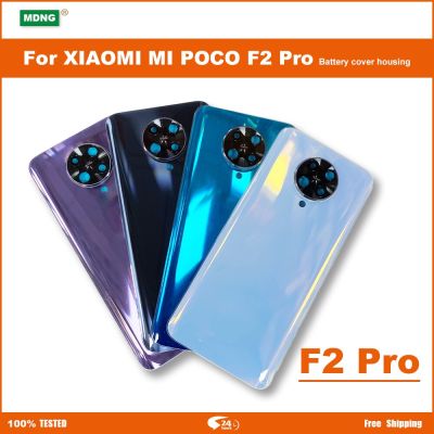 For Xiaomi POCO F2 Pro Back Battery Cover Glass Panel Rear Door Housing Case With Adhesive+With Camera Lens+With Logo Replacement Parts