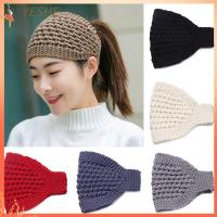 YESHE โครเชต์สับปะรด ผ้าพันคอสำหรับเด็กผู้หญิง Headwear ผ้าโพกหัวถัก หมวกอุ่น ฤดูหนาว Headbands ผ้าโพกศีรษะ