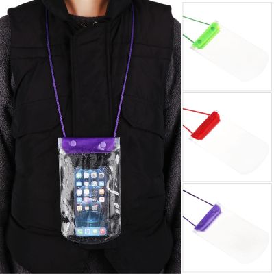 Casing Ponsel Renang Layar Sentuh Tahan Air PVC Transparan Tas Bersegel Leher Gantung untuk Menyelam dan Kolam Renang Olahraga Air