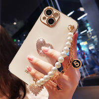 สำหรับ 13 12 11 Pro Max Rhinestone เคสป้องกันแสงหรูหรากรณีศัพท์มือถือสำหรับ 11 12 13 Pro มุกกรณีเชือกเส้นเล็ก