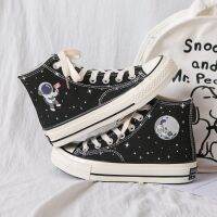 Luminous Stars High-Top Canvas Shoes Womens 2020 New Couples Korean Students Breathable Trendy Shoes ins