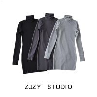 ZR European And American Style ZA Womens Clothing French Niche Sexy Hot Girl Slim And Thin High Collar Long Sleeve Hip Dress