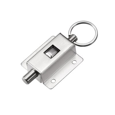 【LZ】 uxcell Door Barrel Bolt Stainless Steel Ring-Pull Spring Loaded Auto Sliding Latch