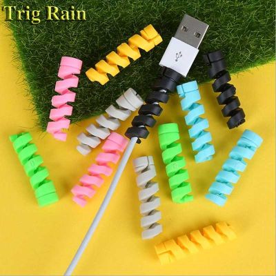 100pcs Spiral Cable Protector Data Line Silicone Bobbin Winder Protective For iphone Android USB Charging Earphone Case Cover