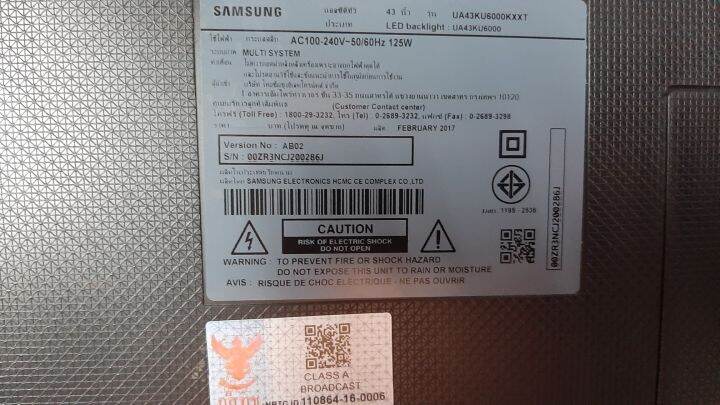 เมนบอร์ด-main-board-samsung-ua43ku6000k-พาร์ท-bn94-10799k-bn94-10799-bn94-11896x-อะไหล่แท้-ของถอดมือสอง