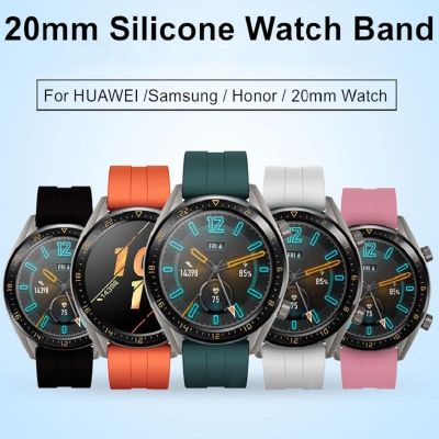 ❈✲☎ สายนาฬิกา 20 มม. สำหรับ Samsung Galaxy 42 มม. 46 มม. สร้อยข้อมือซิลิโคนสำหรับ Amazfit Bip สายนาฬิกาสำหรับ Huawei Watch 2 สำหรับ Gear Sport