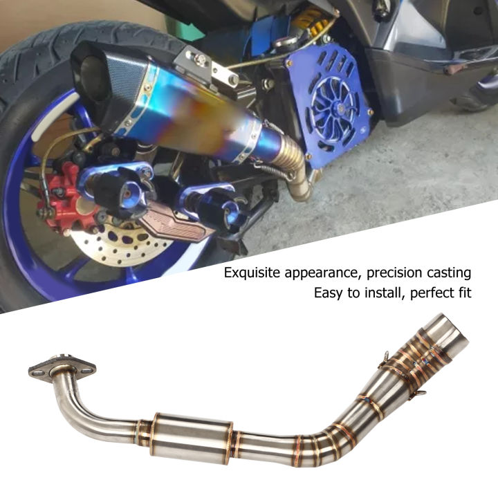รถจักรยานยนต์ท่อไอเสียด้านหน้าท่อกลางพร้อม-resonator-สแตนเลสสำหรับ-nvx-155-125-aerox-155-2016-2021