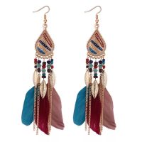 ต่างหูขนนก ต่างหูโบฮีเมี่ยน Bohemian Earrings