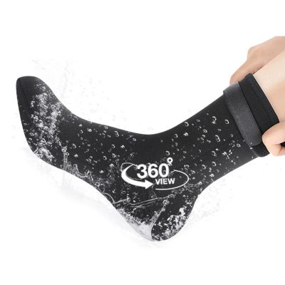 ；。‘【； 3Mm Neoprene Diving Socks Shoes Water Boots Non-Slip Beach Boots Wetsuit Shoes Warming Snorkeling Diving Surfing Socks For