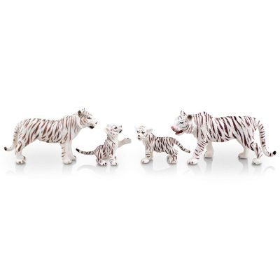 ใหม่ (สไตล์) สมจริงสัตว์ป่าสิงโตขาวเสือโคร่งหุ่นกับลูก2-5 "สัตว์ซาฟารีรูปแบบครอบครัวชุดมินิตัวเลข
