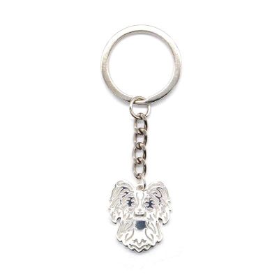 Women Jewelry Alloy Papillon Dog Key Chains Lovers Hollow Pet Pendant Key Chains Key Chains