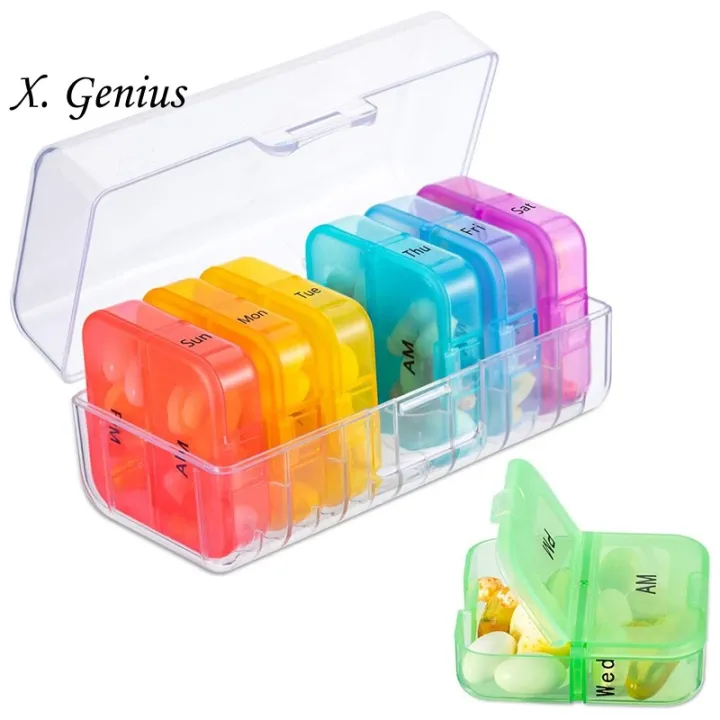 COD In Stock Weekly Pill Organizer 2 Times a Day, 7 Day Am Pm Pill Box ...