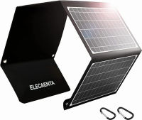 ELECAENTA 30W Solar Panel Charger with 3 USB Ports, PD 18W USB C Fast Charging, IPX5 Waterproof, Foldable Portable ETFE Solar Charger for iPhone, iPad, Samsung Galaxy, LG and Camping Backpacking