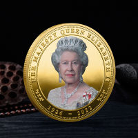 Daokengur 1Pc Queen Elizabeth II Embossed Commemorative Coin Gold Plated Handicraft