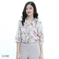 MIKIKO Blouse MI-B2280 ชิฟฟอนปริ้นท์ แขนยาว IGPU22-8