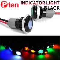 1PCS 6/8/10/12/16/19/22mm Flat Metal LED Warning Indicator Light Signal Lamp Pilot Wire 3-6 12-24 220V Power Waterproof IP65