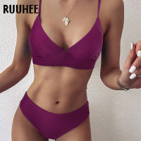 RUUHEE Women Swimsuit 2021 Push Up Swimsuit Print Bikini Sets Swimming Suit Tye Die Bathing Suit Solid Bikini Swimwear Women