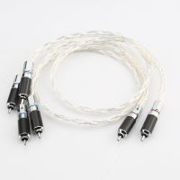 High Quality 1piece OCC 8AG Silver plated Audio cable RCA to RCA Interconnect RCA cable splitter to 2RCAs