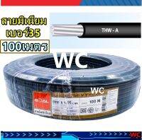 สายไฟมิเนียม สายอลูมิเนียม สีดำ รุ่น THW-A เบอร์35 ยาว 100เมตร  แบรน์PKS  สายไฟเดินเข้าบ้าน สายไฟมิเตอร์ มาตรฐานการไฟฟ้า มอก