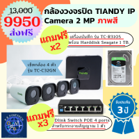 ชุดกล้องวงจรปิด TIANDY IP Camera 2 MP