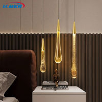 Modern Crystal Water Drop Led Pendant Lights Bedroom Dining Room Bar Pendant Stair Lamp Lustre Fixtures Decoration Hanging Lamps