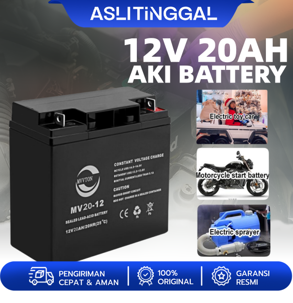 Aki Battery 20AH Msa Hitam / Aki Tangki Semprot/aki Mobil Mainan/aki ...