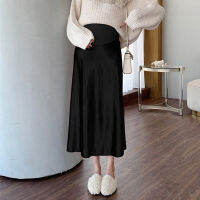 Korean style 2022 autumn women pleuche skirts abdomen long maternity fishtail skirt black umbrella skirt belly skirts