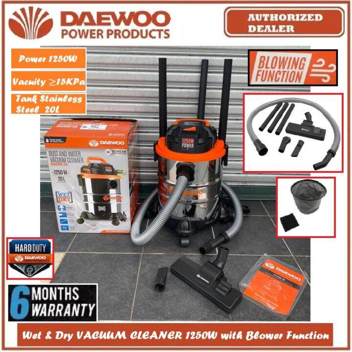 DAEWOO Wet & Dry VACUUM CLEANER 1250W with Blower Function DAVCW9020L