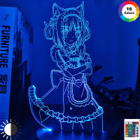 Anime Nekopara Azuki Led Night Light for Bedroom Decoration Birthday Gift Nightlight Mange Waifu Room Table 3d Lamp Nekopara